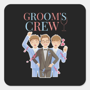 Bruidsjonkers Team Bruidsjonkers Bachelorfeest Vierkante Sticker