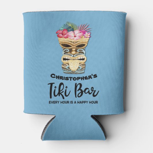 Bruidsjonkers Tiki Bar Monogram Bachelorfeest Blikjeskoeler (Voorkant)