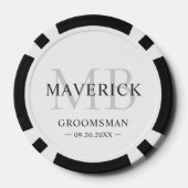 Bruidsjonkerscadeaus - Monogram Huwelijksfavoriete Poker Chips (Achterkant)