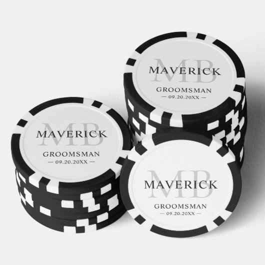 Bruidsjonkerscadeaus - Monogram Huwelijksfavoriete Poker Chips (Opstapeling)