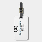 Bruidsjonkersteam bruidsjonker vrijgezellenfeest v bagagelabel (Voorkant verticaal)