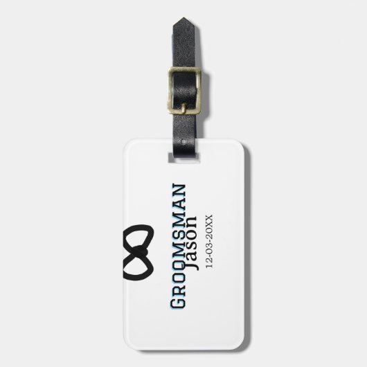 Bruidsjonkersteam bruidsjonker vrijgezellenfeest v bagagelabel (Voorkant verticaal)