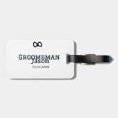 Bruidsjonkersteam bruidsjonker vrijgezellenfeest v bagagelabel (Achterkant horizontaal)