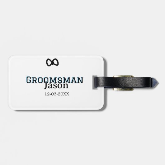 Bruidsjonkersteam bruidsjonker vrijgezellenfeest v bagagelabel (Achterkant horizontaal)