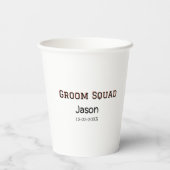 Bruidsjonkersteam bruidsjonker vrijgezellenfeest v papieren bekers (Achterkant)