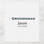 Bruidsjonkersteam bruidsjonker vrijgezellenfeest v wijn etiket (Enkel label)