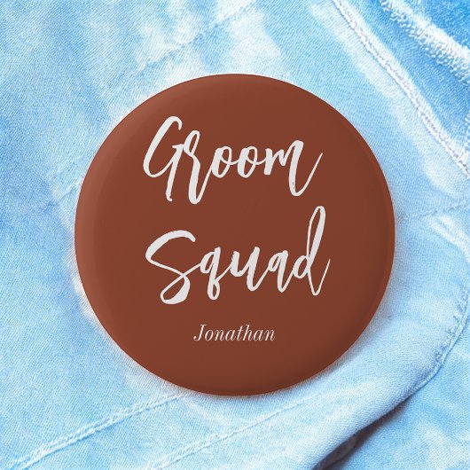 Bruidsjonkersteam Terracotta Bruin Wit Ronde Button 5,7 Cm
