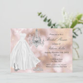 Bruidsjurk Beige Marmer Wit Bruiloft Kaart (Staand voorkant)