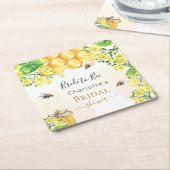 Bruidsjurk bijen honing gele bloemen Bruiloft Kartonnen Onderzetters (Schuin)