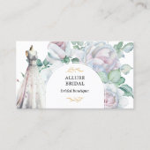 Bruidsjurk Bloeiende Bloemen QR-code Visitekaartje (Voorkant)