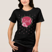 Bruidsjurk Bloem Zwart T-shirts voor Bruid  (Voorkant)