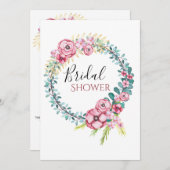 Bruidsjurk Bloemenkrans Bruiloftfeest Save The Date (Voorkant / Achterkant)