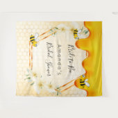 Bruidsjurk bruid-tot-bij bruidsmeisjes honingraat wandkleed (Voorkant (horizontaal))