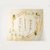 Bruidsjurk bruid-tot- bij bruiloft honingraat homm wandkleed (Voorkant (horizontaal))