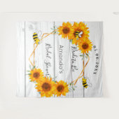 Bruidsjurk bruid tot bij bruiloft zonnebloemen rus wandkleed (Voorkant (horizontaal))