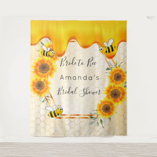 Bruidsjurk bruid-tot-ee honing druppelt zonneschij wandkleed (Voorkant)