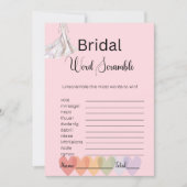 bruidsjurk bruids roze woord scramble spel kaart (Voorkant)