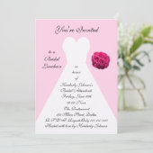 Bruidsjurk Bruidslunch uitnodiging — Roze (Staand voorkant)