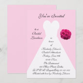 Bruidsjurk Bruidslunch uitnodiging — Roze (Voorkant / Achterkant)
