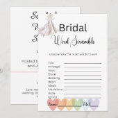 Bruidsjurk Bruidswit Woordzoekspel Kaart (Voorkant / Achterkant)