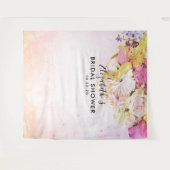 Bruidsjurk Bruiloft Foto Booth Achtergrond Bloemen Wandkleed (Voorkant (horizontaal))