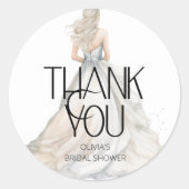 Bruidsjurk Bruiloft Trouwerij Dank je wel Ronde Sticker (Voorkant)