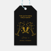 Bruidsjurk & Bubbelige Bruiloftfeest Cadeaulabel (Voorkant)