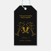 Bruidsjurk & Bubbelige Bruiloftfeest Cadeaulabel (Achterkant)