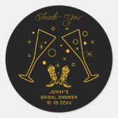 Bruidsjurk & Bubbelige Bruiloftfeest Ronde Sticker (Voorkant)