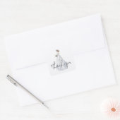Bruidsjurk Dank je Vierkante Sticker (Envelop)