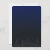 Bruidsjurk diamantblauw bruiloft uitnodiging (Achterkant)
