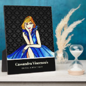 Bruidsjurk donker koningsblauw cocktailjurk zwart  fotoplaat (Zijkant)