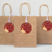 Bruidsjurk feest rood gouden jurk Dank je wel Ronde Sticker