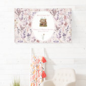 Bruidsjurk feest wildbloem welkomstbord spandoek (Insitu)