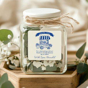 Bruidsjurk floral krabbels bruidsfeest vierkante sticker