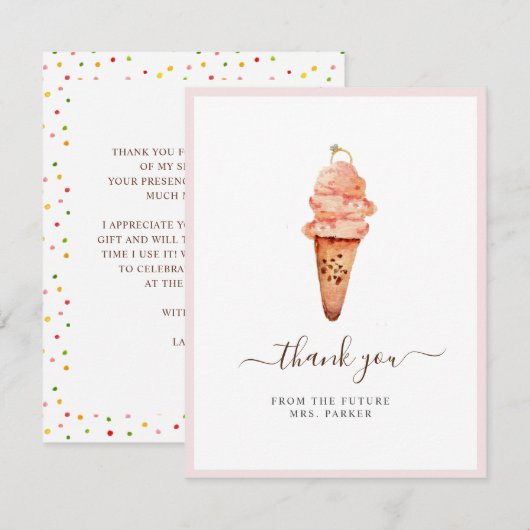 Bruidsjurk Ijsje Dankkaart Bedankkaart (Voorkant / Achterkant)