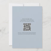 Bruidsjurk in blauwe elegante script trouwjurk kaart (Achterkant)