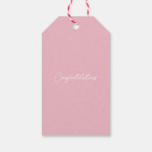 Bruidsjurk in het wit voor bruidsfeest cadeaulabel (Achterkant)