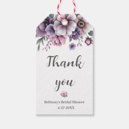 Bruidsjurk Lavendel Waterverf Bloemen  Cadeaulabel