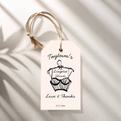 Bruidsjurk lingerie bruiloft bedankjes cadeaulabel