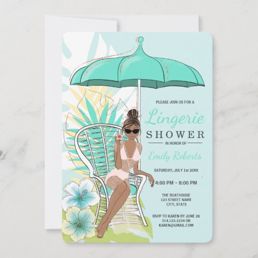 Bruidsjurk lingerie douche Afrikaans-Amerikaanse b Kaart (Voorkant)