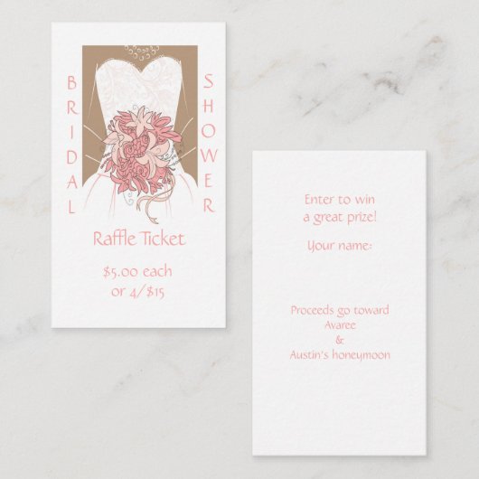 Bruidsjurk Lotkaart Bijlagekaart Informatiekaartje (Voorkant / Achterkant)