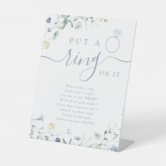 Bruidsjurk met ring bruidsshowerspel reclamebord met voetstuk (Voorkant)