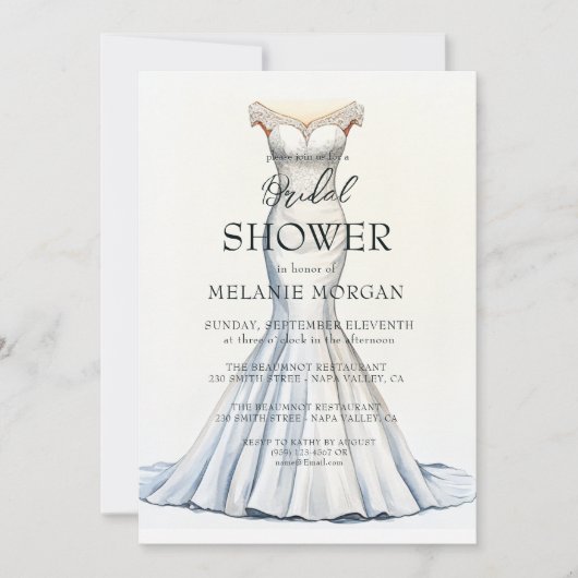 Bruidsjurk minimalistisch Vrijgezellenfeest Kaart (Voorkant)