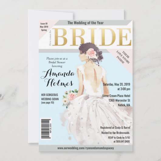 Bruidsjurk Mode Magazine Uitnodiging (Voorkant)