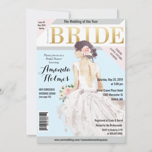 Bruidsjurk Mode Magazine Uitnodiging (Voorkant)