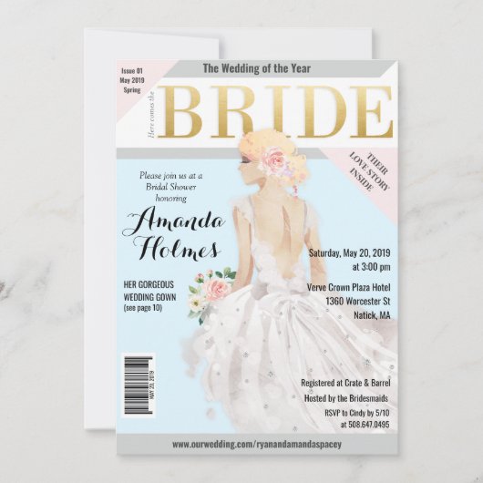 Bruidsjurk Mode Magazine Uitnodiging (Voorkant)