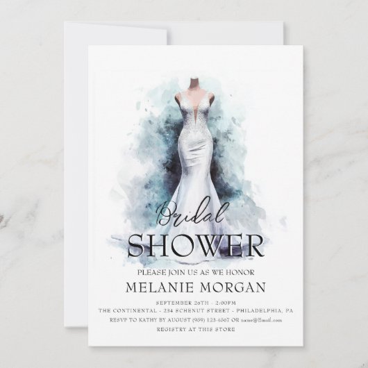 Bruidsjurk Modern Vrijgezellenfeest Kaart (Voorkant)