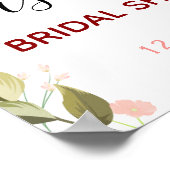 Bruidsjurk Ontvangstbord, Rood, Blush, Eucalyptus Poster (Hoek)