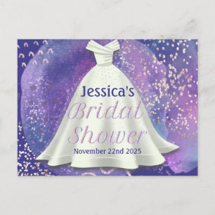 Bruidsjurk Paars & Roze Goud Glamour voor Bruidsfe Briefkaart